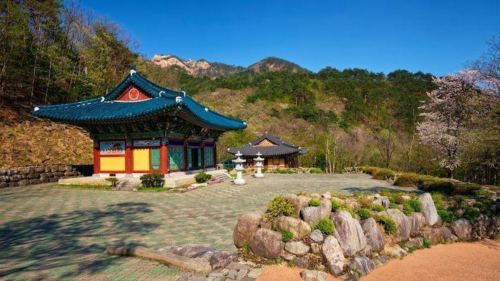 Sinheungsa Temple in Autumn in South Korea