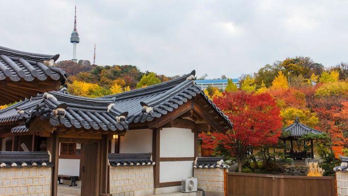 bukchon hanok village in seoul in fall