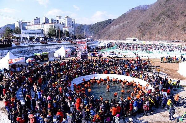 barehand ice fishing Hwacheon Sancheoneo Ice Festival