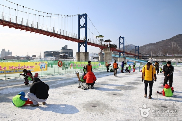 Hwacheon Sancheoneo Ice Festival ice fishing