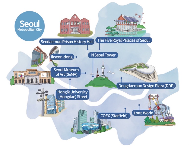 south korea tourist spot map