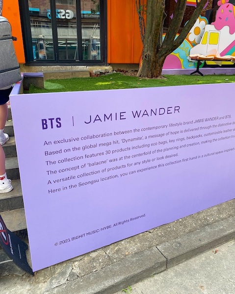 BTS x Jamie Wander popup