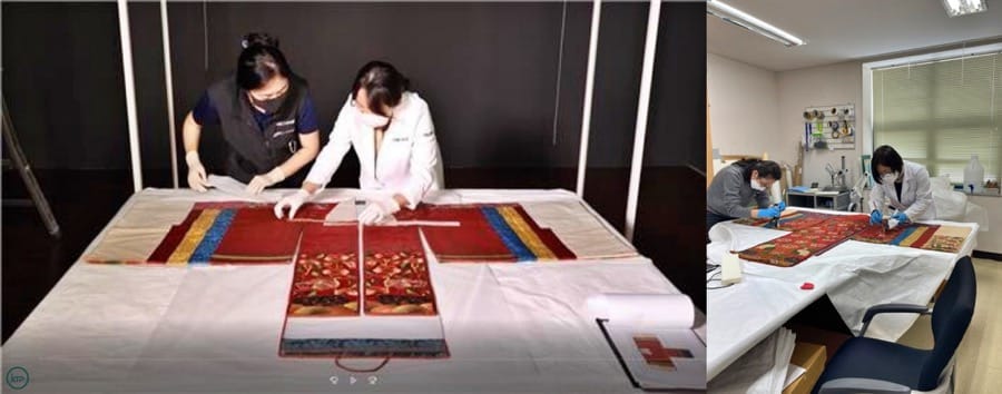 Traditional Korean bridal costumes Hwarot | LACMA